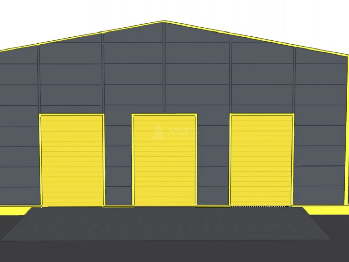 3D визуализация Грузовое СТО из сэндвич-панелей - фото 2