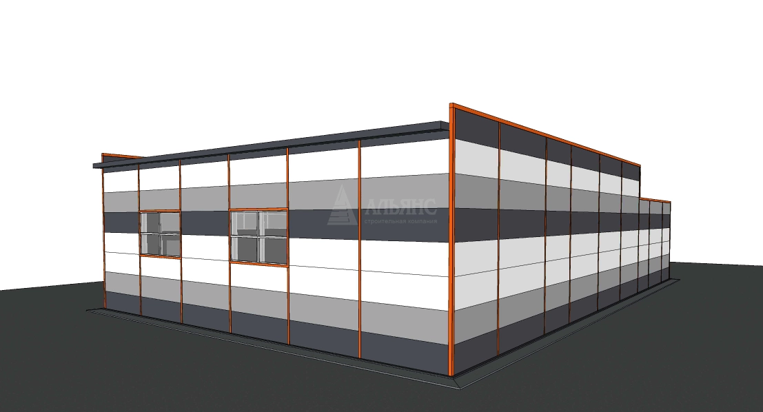 3D визуализация Проект СТО из сэндвич-панелей - фото 9