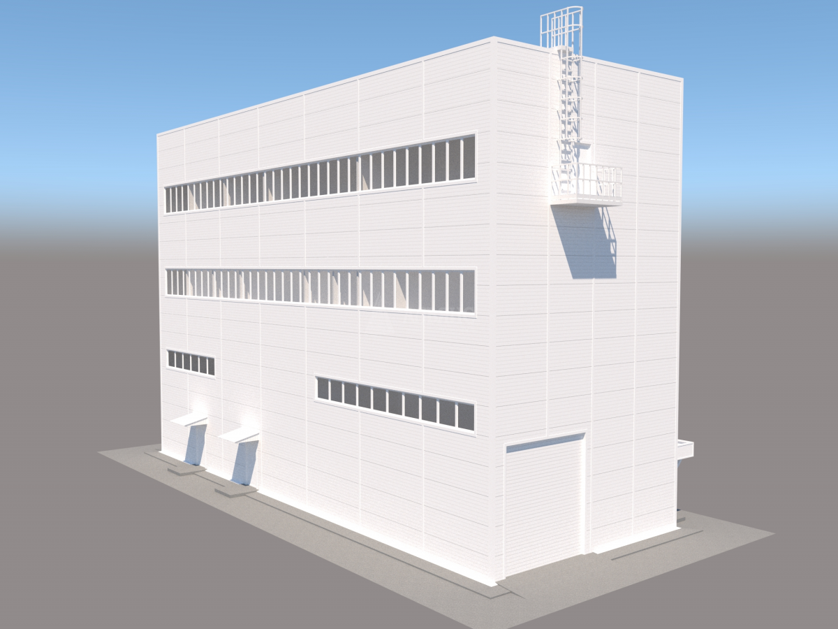 3D визуализация Административно-бытовой комплекс из сэндвич-панелей - фото 6